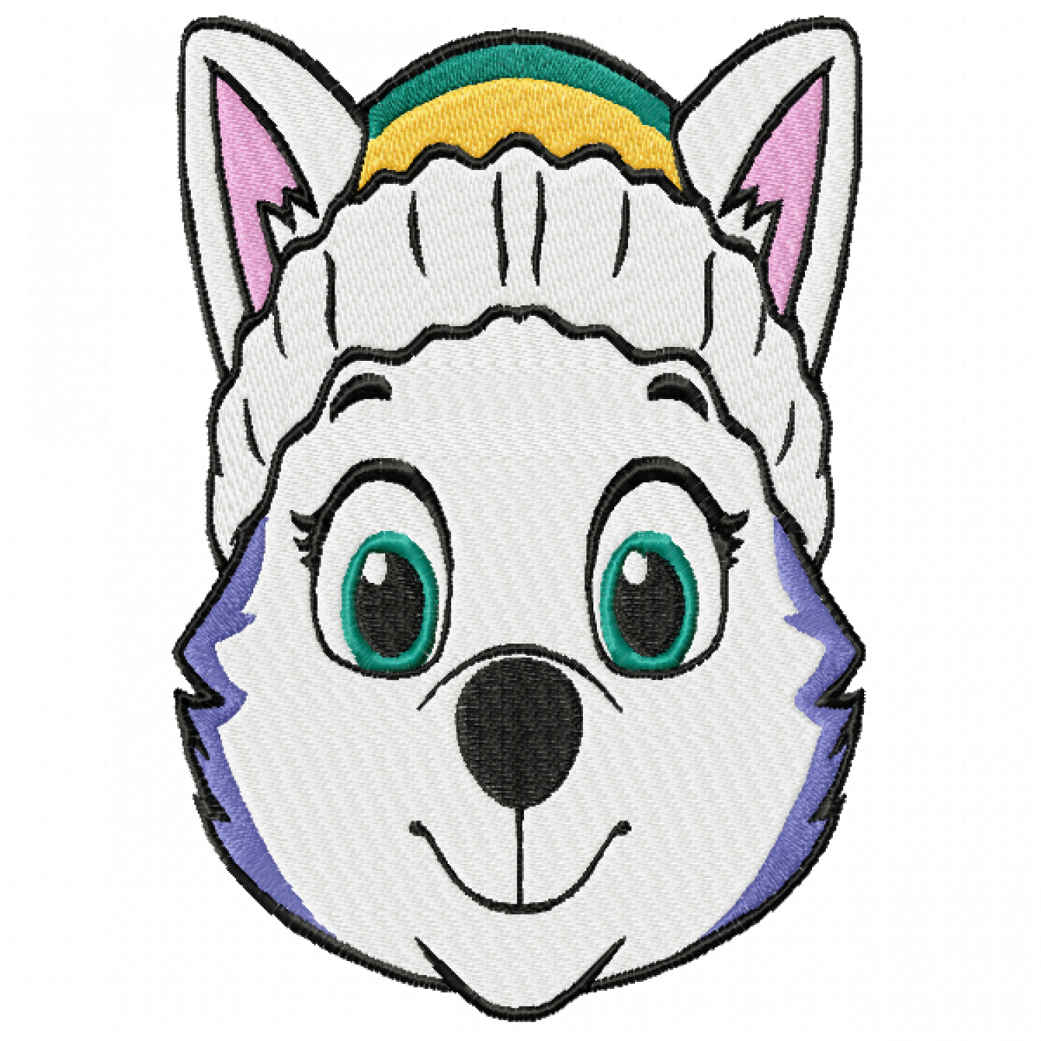 Police Puppy Face Embroidery Design