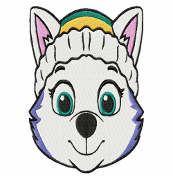 Police Puppy Face Embroidery Design