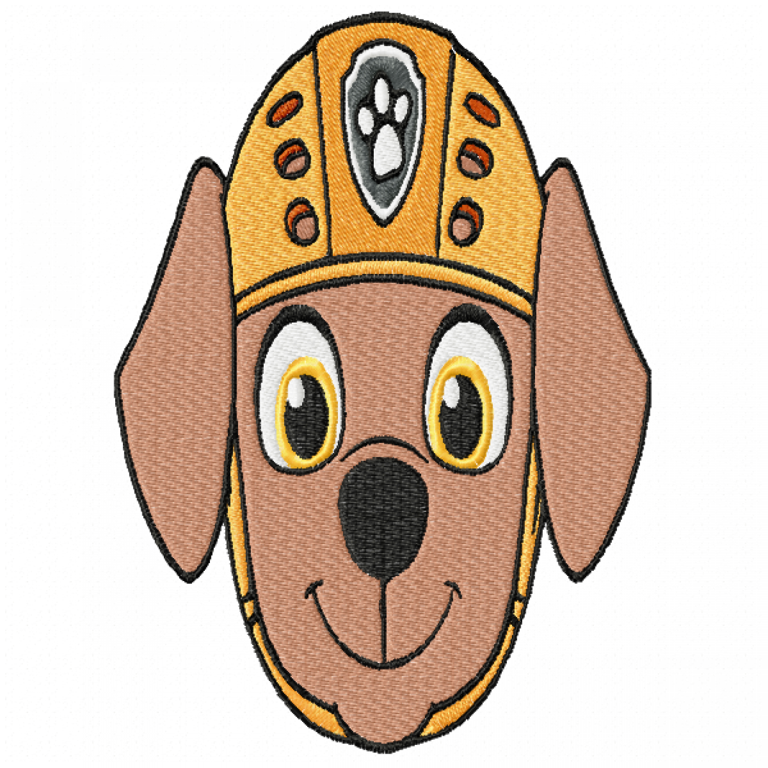 Police Puppy Face Embroidery Design