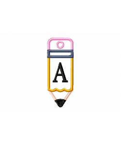 Pencil Tag Letter A in The Hoop Embroidery Design