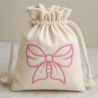 Pink Coquette Bow Embroidery Design