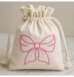 Pink Coquette Bow Embroidery Design