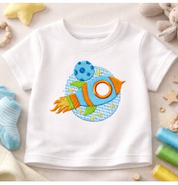 Rocket Space Embroidery Design