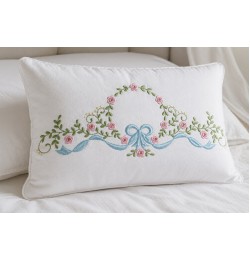 Royal Pastel Floral Ribbon Embroidery Design