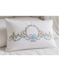 Royal Pastel Floral Ribbon Embroidery Design