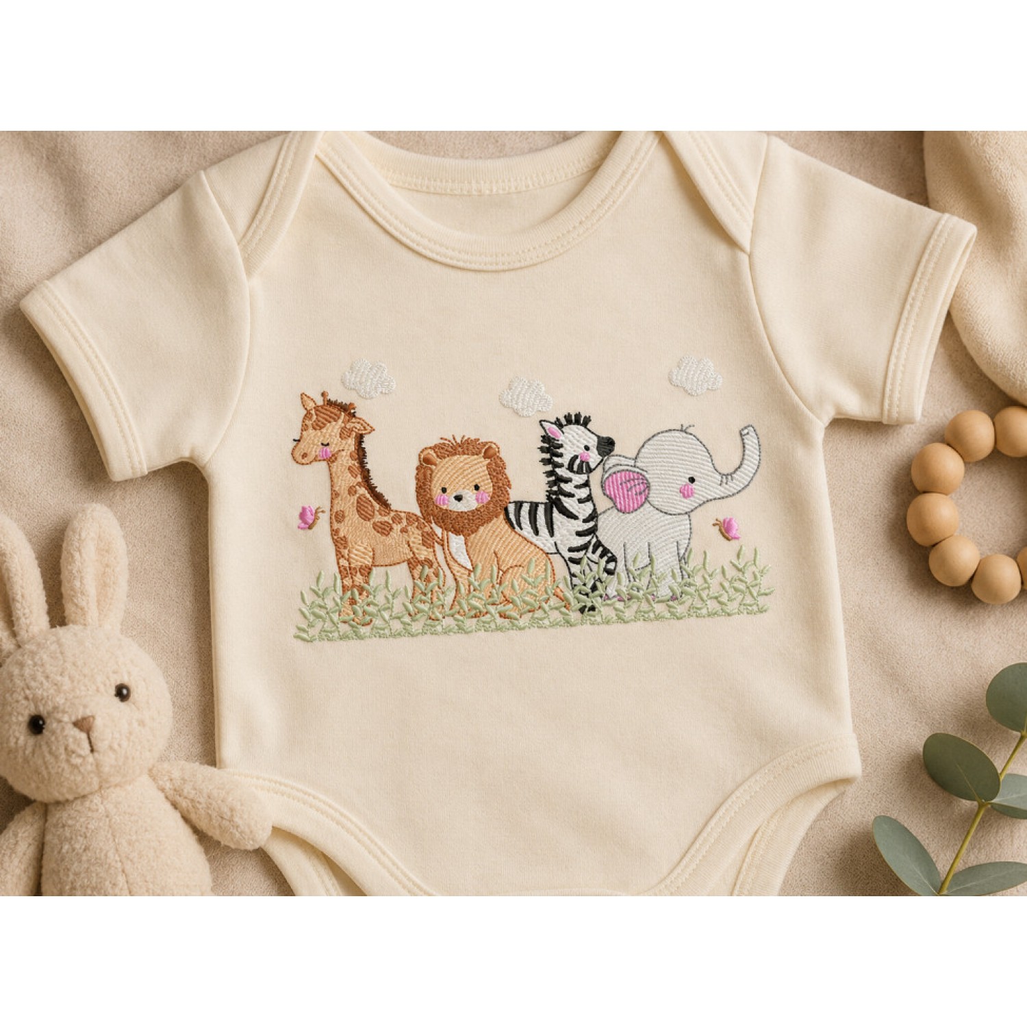 Safari Baby Friends Embroidery Design