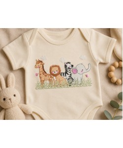 Safari Baby Friends Embroidery Design