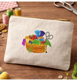 Sewing Tools Basket Embroidery Design