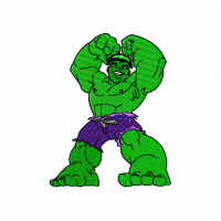 Superhero Green Giant Embroidery Design
