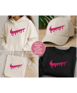 Trendy Drip Swoosh Embroidery Design