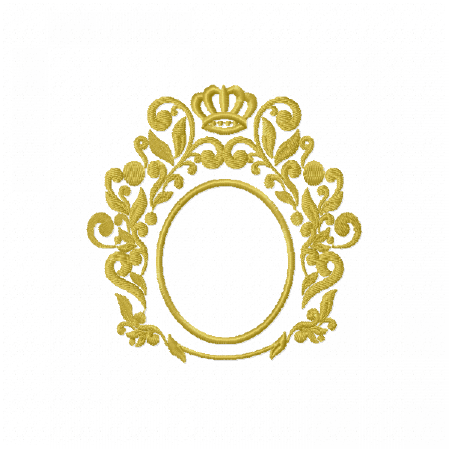 Vintage Crown Frame Embroidery Design 4x4