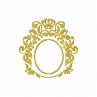 Vintage Crown Frame Embroidery Design 4x4