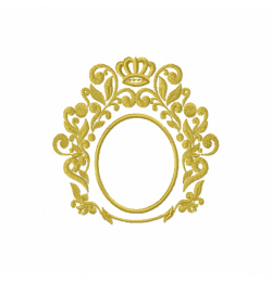 Vintage Crown Frame Embroidery Design 4x4