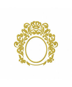 Vintage Crown Frame Embroidery Design 4x4