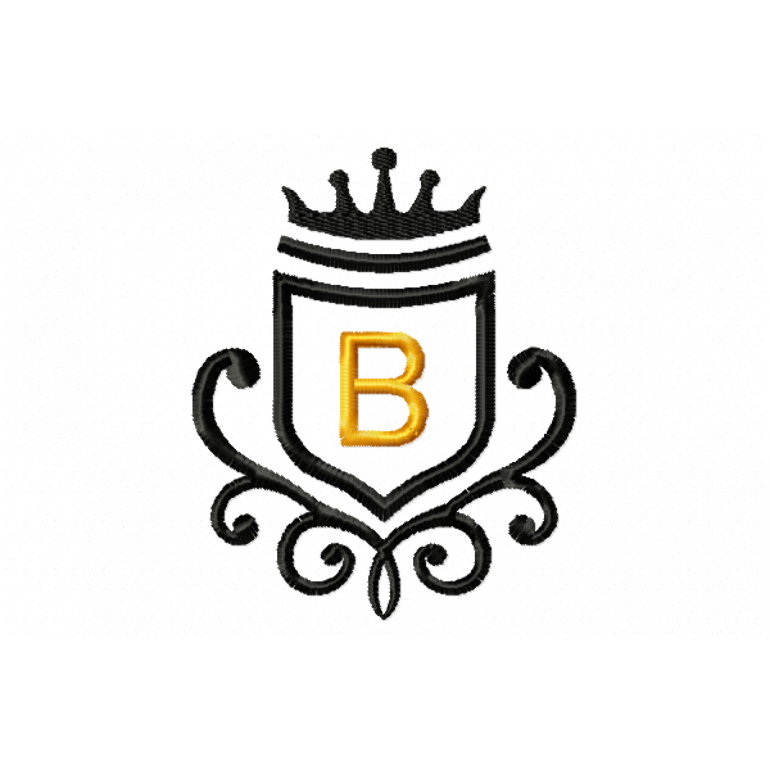 Vintage Royal Letter B Embroidery Design 4x4