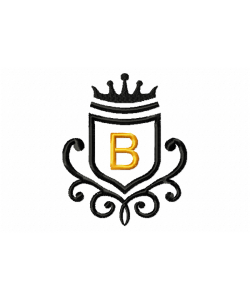 Vintage Royal Letter B Embroidery Design 4x4