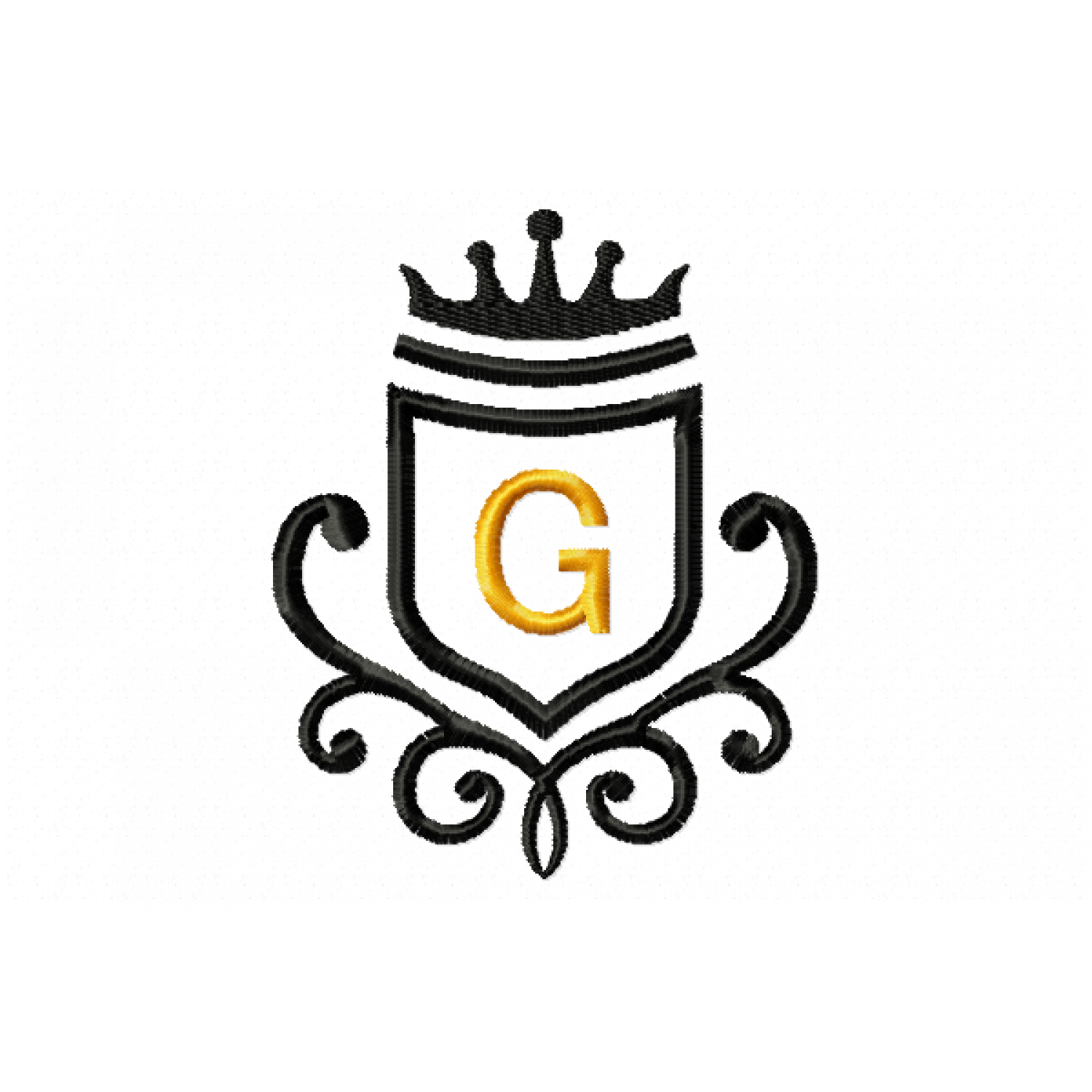 Vintage Royal Letter G Embroidery Design 4x4