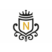Vintage Royal Letter N Embroidery Design 4x4