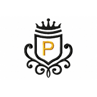 Vintage Royal Letter P Embroidery Design 4x4