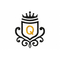 Vintage Royal Letter Q Embroidery Design 4x4