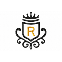 Vintage Royal Letter R Embroidery Design 4x4