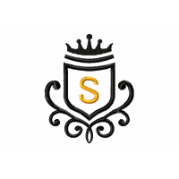 Vintage Royal Letter S Embroidery Design 4x4