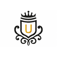 Vintage Royal Letter U Embroidery Design 4x4