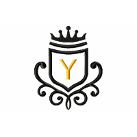 Vintage Royal Letter Y Embroidery Design 4x4