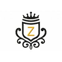 Vintage Royal Letter Z Embroidery Design 4x4